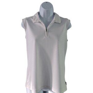 ⛳ N VO  Nikki Sleeveless Golf Polo - White - Medium - EUC ⛳